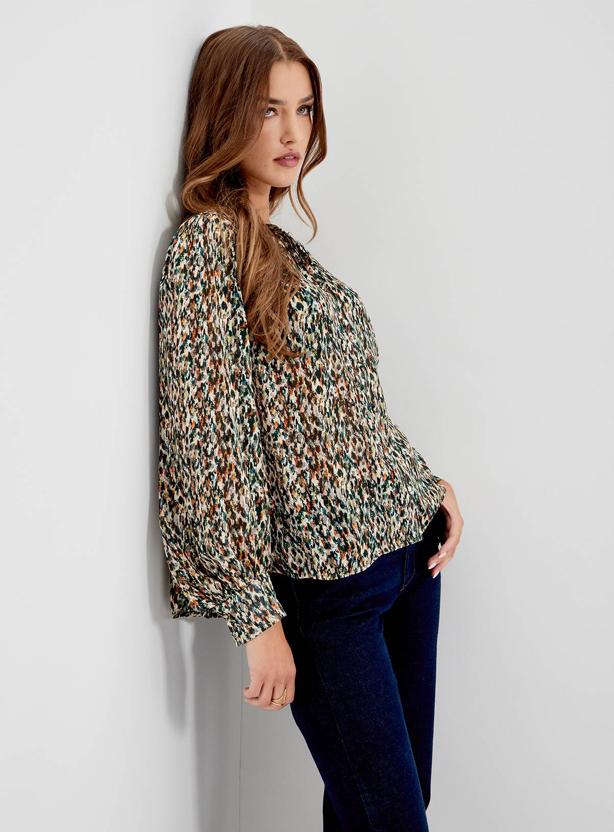 FINERY Lia Satin Chiffon Button Through Blouse 10 - Image 3